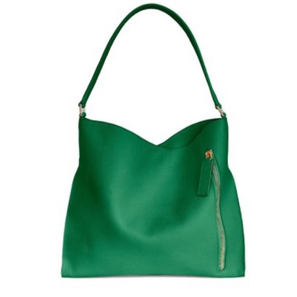 Tote Le Monde Florence Green Pebble
Leather Shoulder Bag ($595 Retail)